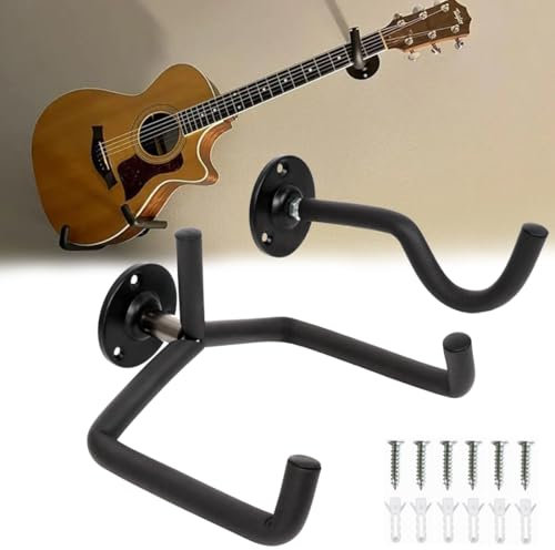 FiTspi Support mural horizontal pour guitare acoustique, électrique, support mural pour guitare acoustique, guitare classique, guitare électrique, basse, ukulélé