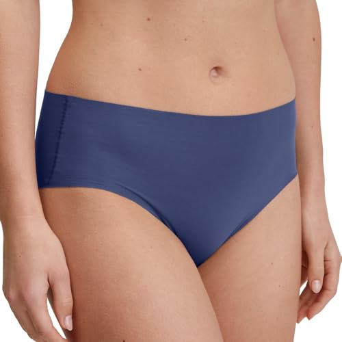 CALIDA Natural Skin Seamless-Midi-Slip Damen, nahtlos, temperaturausgleichend und schnelltrocknend Cobalt Blue 48-50