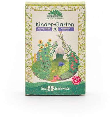Saatgut-Set mit 6 kindgerechten BIO Gemüse- und Kräutersorten | Anzuchtset für kleine Gärtnerinnen und Gärtner | Nachhaltiges Geschenk zum Geburtstag, Einschulung, als Mitgebsel zum Kindergeburtstag