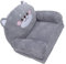 Pissente Kids Sofa, Cartoon Grauer Hundestil Faltbarem Griff Weicher Atmungsaktives Kleinkindstuhl Zum Lesen Entspannter Schlafen, Kindersofa mit 2 Ohren (2 Etagen)