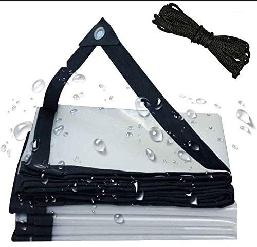 KUANGGE Teichfolien, wasserdichte, durchsichtige Plane, 3 x 4 m, mit Löchern, rost- und verrottungsbeständig, ideal für Überdachungen, Zelte, Boote, Poolabdeckungen, strapazierfähige Planen