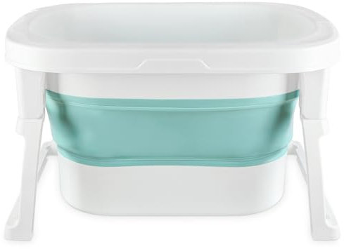 Baignoire Bebe Pliable, Ergonomique et Peu Encombrante, Convient Aux Bébés de 0 à 36 Mois-72 * 51 * 42cm-Bleu