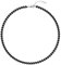 Aleasha Perlenkette Damen 4mm Glasperlen Schwarz Perle Halskette 45cm Kurze Kette Herren Schmuck