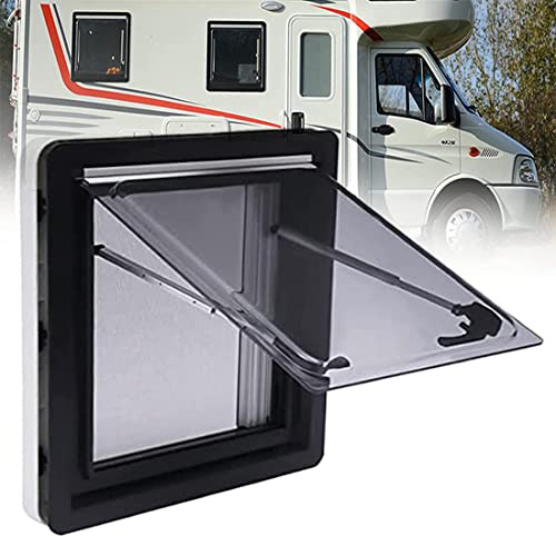 Motorhome Window, Hinged Side Window, RV External Push Window, Caravan Window with Sunroof and Mosquito Net, For Caravan RV Van Trailer,900 * 500mm
