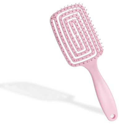 HairLoving Wet Brush – Gentle Detangling for Wet & Dry Hair | IntelliFlex Bristles | Ergonomic Design | Suitable for All Hair Types (Pink)