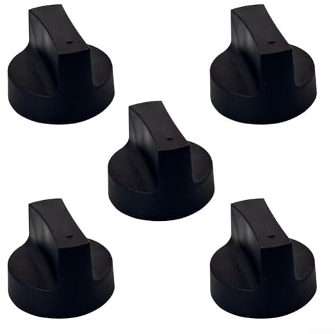 5 Pack Set Gas Cooker Replacement Control Knobs Hob Control Knob 50Mm Diameter Grill Cooker Replacement Parts High Temperature Resistant(Black)