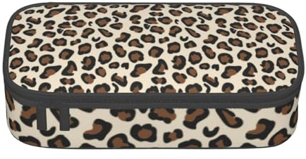 Dhnblqdp Großes Federmäppchen mit Leopardenmuster für Jungen und Mädchen, großes Federmäppchen, Stifttasche, Schreibwaren-Organizer, Make-up-Tasche für Erwachsene, Bürobedarf