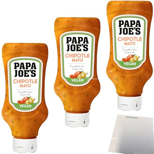 usy Bundle für Papa Joe´s Vegane Chipotle Mayo 3er Pack (3x300ml Flasche) + usy Block