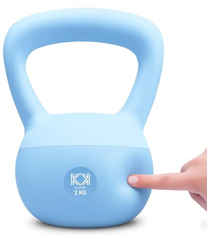 KK Soft Kettlebell Available 2kg 4kg 6kg 8kg 10kg 12kg | Neoprene Coated Home Gym Weights | Fitness, Strength Training, Cardio Workout for Men & Women