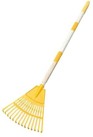 Râteau À Feuilles pour Pelouse 14 Dents | Râteau À Gazon Détachable | Balai avec Manche Ergonomique pour Jardin Camping Extérieur Graviers Pelouse