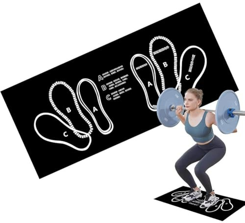 Exercise Mat Perfect For Squats,Squat Support Pad With Foot Placement Guide,Squat Target Mats,Platform for Proper Stance in Deadlifts & Squats,Portable SquatGuide Mat,For Home Gym Men And Women