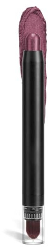 BelleFlair 1 Stück Lidschatten Stift Pflaume, Wasserfester Metallic Eyeliner mit Pinsel, Wischfester Glitzer Lidschatten für Langanhaltendes Augen Make-up, Hochpigmentierter Eyeshadow Stick