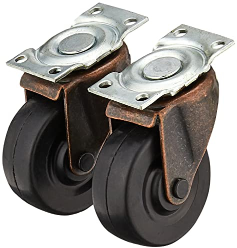 Shepherd Hardware 9346 2-Inch Medium Duty Plate Caster, 2 Count (Pack of 1)