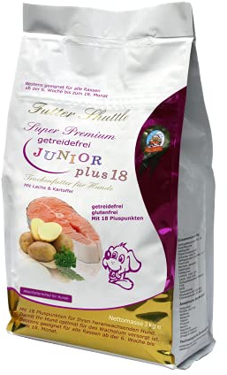Futter Shuttle Plus 18 – Getreidefreies Welpenfutter Trockenfutter | Premiumqualität für optimales Wachstum | Für Welpen ab der 6. Woche bis zum 18. Monat (3kg)