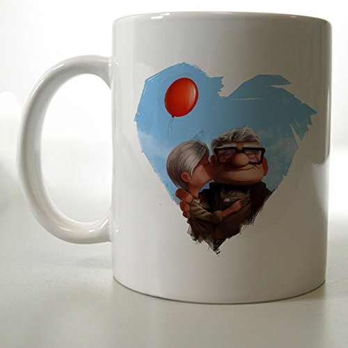 Up Movie Carl Fredricksen and Ellie Love - Taza de cerámica (325 ml)