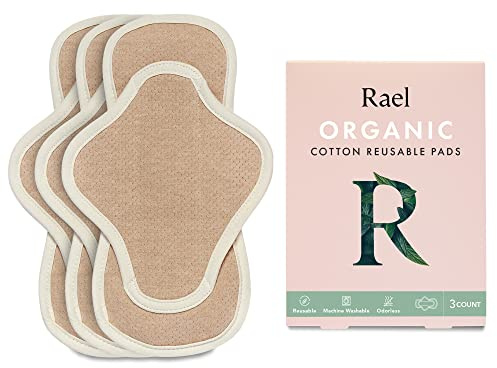 Rael Reusable Sanitary Pads, Organic Cotton Cover (3 Count, Regular)