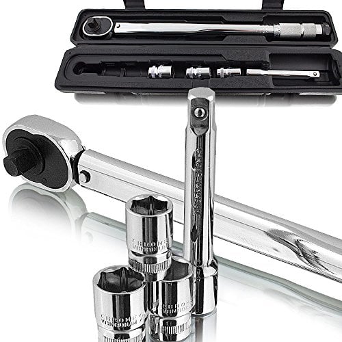 BITUXX® Drehmomentschlüssel Set 1/2 40-210 Nm Ratsche Werkzeug Drehmoment Schlüssel Drehmomentenschlüssel inklusive 17/19 / 21 Nüsse