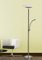 Trango 1516 Modern Stehlampe 2-flammig mit LED Modulen *FAM* - 24 Watt stufenlos dimmbar - satiniertes Glas Lampenschirm - Höhe ca. 1800mm schwenkbar & drehbar – Stehleuchte – Fluter - Deckenfluter