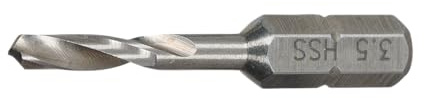 SW Stahl 82200-3,50 Spiralbohrerbit HSS-G - Metallbohrer 3,5 mm | Präzisionsgeschliffener Kurzbohrer mit 1/4 Zoll Sechskant-Antrieb - 40 mm Länge - Premium Qualität für Metall