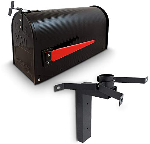 US Mailbox Amerikanischer Briefkasten Standbriefkasten Wandbriefkasten Letterbox Schwarz Inclusive Wandhalter