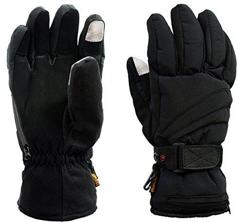 Warmawear Dual Fuel Deluxe Battery Heated Unisex Warm Winter Gloves in Black (Medium)