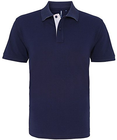 Asquith & Fox Men's Asquith and Fox Men's Classic Fit Contrast Polo Regular Fit Short Sleeve Polo Shirt, Multicolour (Navy/White 000), Large (Manufacturer Size:Large)