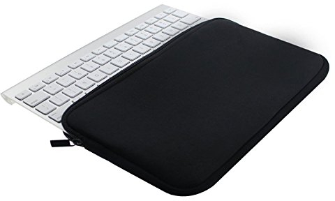 Wommty Neoprene Dust Cover Zipper Carrying Case Protector Sleeve Skins Pouch Bags for Apple Wireless Bluetooth Keyboard MC184LL/B MC184CH and MLA22LL/A and Logitech Easy-Switch K810 / K811