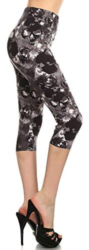 Leggings Depot Damen Leggings mit hoher Taille, butterweich, Totenkopf- und Halloween-Print (erhältlich in Übergröße), Schädel Jagd, Einheitsgröße