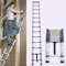 5m Telescopic Ladder, Lightweight DIY Aluminum Alloy Folding Steps, Portable & Extension, Anti-Slip 13 Step Ladder for Attic Loft Office, EN131, 150KG Max Load
