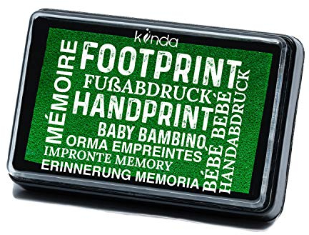 kiinda Baby Fuß- oder Handabdruck - sichere wiederverwendbare Stempelkissen, leicht von der Haut abwaschbar, Handwerk Stoff Scrapbook (grün)