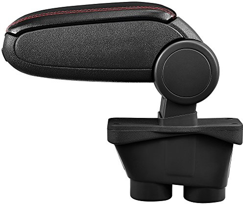 LP Trade Accoudoir Central pour 208 I | Accessoire Console de Rangement et Repose-bras avec Compartiment Organiseur | Pièce Détachée d'Intérieur de Voiture | Simili Cuir Noir - Couture Rouge