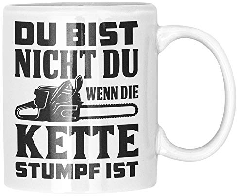 Pagma Druck Tasse Kettensäge Holzfäller Kaffeetasse Geschenk Waldarbeiter Geschenkidee Forstwirt Kaffeebecher Wald Holz