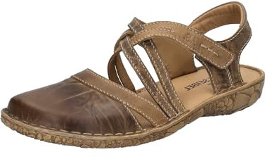 Josef Seibel Damen Riemchensandalen Rosalie 54,Weite G (Normal),Sandaletten,Sommersandalen,flach,Sommerschuhe,Brandy-Kombi,40 EU