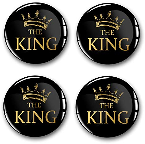4 x Gel Aufkleber für Nabendeckel 60mm Durchmesser Felgenaufkleber Sticker für Felgen Emblem Doming für Auto Kfz Tuning Zubehör DM007 (Nr. 10 The King, Gel Aufkleber Set)