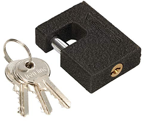 KOTARBAU® Gusseisen Vorhangschloss 50 mm Monoblock Vorhängeschloss mit Bolzen Einbruchsicherung Bügelschloss Gehärtetes Massivschloss Schwarz