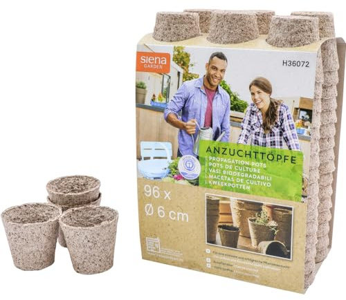 Siena Garden 96 Bio-Anzuchttöpfe Ø 6 cm rund Ø 6 cm rund