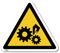 4 Stück Vorsicht bewegliche Maschinen Teile, Symbol Only, 100 x 100 mm, laminiert, selbstklebend, Vinyl-Aufkleber, Warnschild zur Risikobewertung