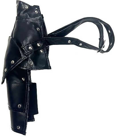 ZUYPSK Vintage Unisex Gothic PU Leder Schultergurt Arm Stulpe Einstellbare Rüstungen Panzer mit Armgurt Steampunk Cosplay Kostüm Zubehör (Schwarz)