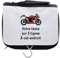 Trousse de Toilette Voyage à Suspendre Pictogramme Moto avec Texte Personnalisable