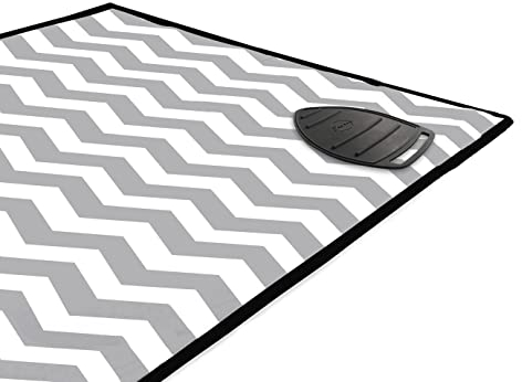Encasa Homes Case da stiro stuoia/pad 120x70 cm con imbottitura da 3 mm e supporto in ghisa siliconica per la pressatura a vapore sul tavolo o sul letto - Zig Zag