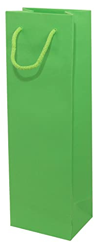 10 x Flaschentasche PresentFill® Premium Flaschentüten Apfelgrün 100% Recycling Kraft Papier 210 gr. Stark Made in EuropeGeschenktaschen Weinflaschen Verpackung für 1 Flasche Wein Sekt Champagner