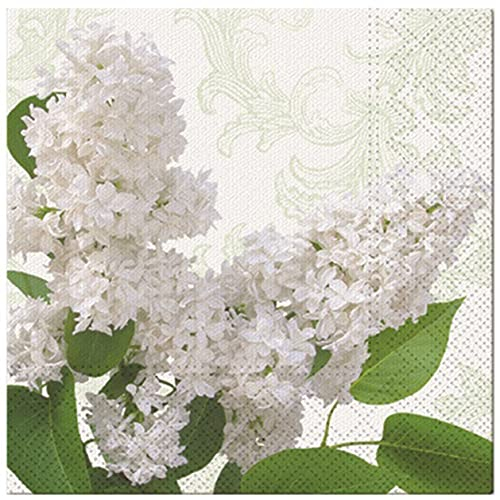 Premium Collection by Jean 20 Stück Servietten Sommerblumen Weißer Flieder Blumen