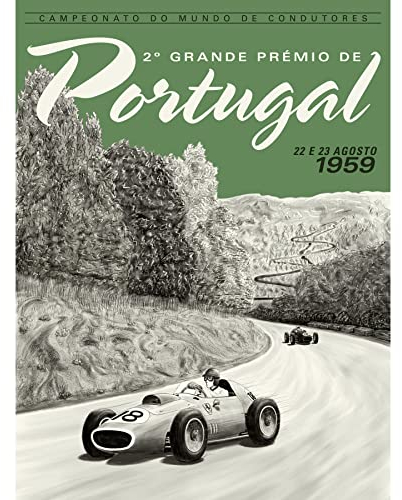 Wee Blue Coo Portugal Grand Prix 1959 Monsanto Circuit Motor Sport Car Racing Historic Fantasy Races Premium Wall Art Canvas Print 18X24 Inch