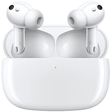 Honor Earbuds 3 Pro Écouteurs intra-auriculaires Bluetooth, sans fil, avec réduction active du bruit, charge rapide, design à double pilote, blanc