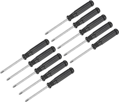 sourcing map Mini Phillips Screwdriver, 3.0mm Cross Head with Black Handle for Small Appliances, 10 Pcs