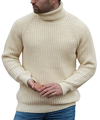 Mens Turtleneck Pullover Jumpers Roll Neck Polo Turtleneck Twist Ribbed Knitted Sweater Full Long Sleeve Pullover Casual Basic High Roll Neck Turtle Neck Tops