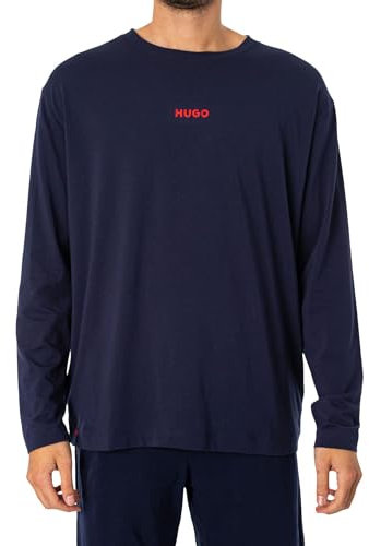 BOSS Men's Linked LS-Shirt Pyjama Longsleeve, Dark Blue405, S