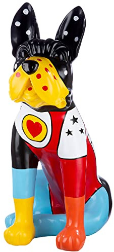 Casablanca Deko Figur Tierfigur Skulptur Doggy XXL - bunter Hund - Moderne Dekoration Wohnzimmer - Höhe 72 cm