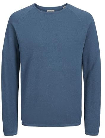 JACK & JONES JJEHILL Knit Crew Neck Noos, Maglione, Uomo, Ocean View/Detail: Twist, M