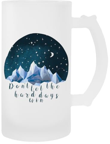 MAGITONE Dont Let The Hard Days Win Glas-Bierbecher Mit Henkel